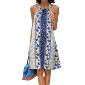 Sundance Silk Floral Shift Dress Size Large Boho Coastal Beach Vacation Flowy